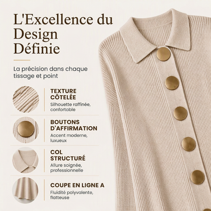 Robe longue en maille côtelée à manches bouffantes pour femme