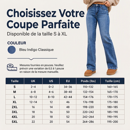 Jeans décontractés extensibles à taille haute pour femmes