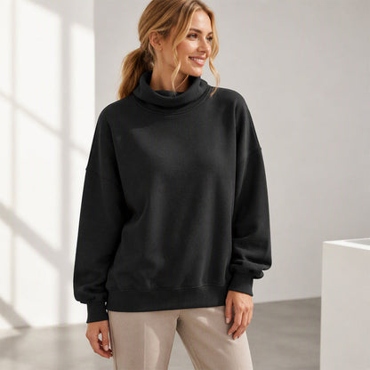 Sweatshirt décontracté à col simulé pour femme