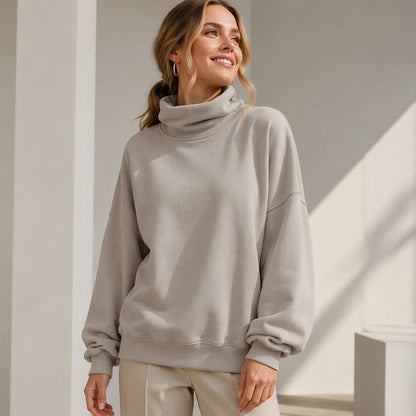 Sweatshirt décontracté à col simulé pour femme
