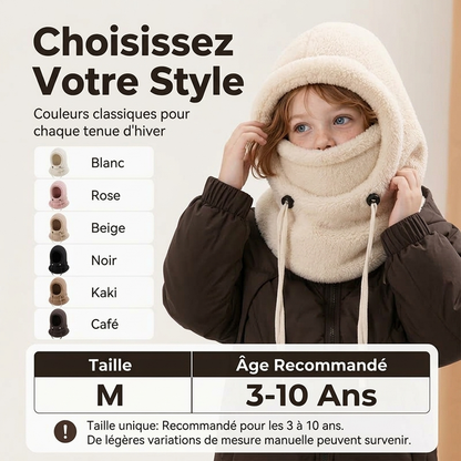 Cagoule de cyclisme thermique et coupe-vent pour enfants