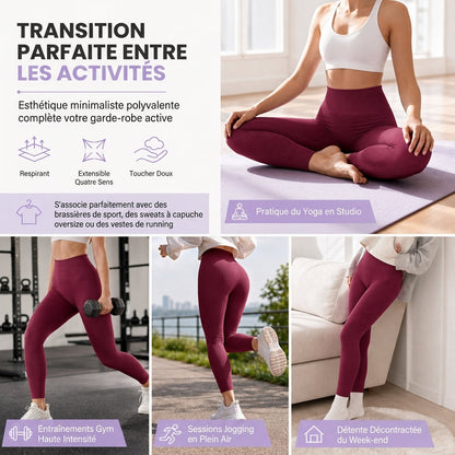 Pantalons de yoga côtelés sans couture taille haute, leggings de sport pour la salle de sport, collants athlétiques