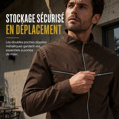Veste de aviateur décontractée à col montant pour homme