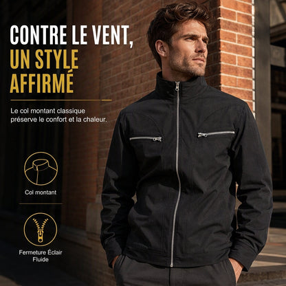 Veste de aviateur décontractée à col montant pour homme