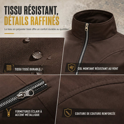 Veste de aviateur décontractée à col montant pour homme