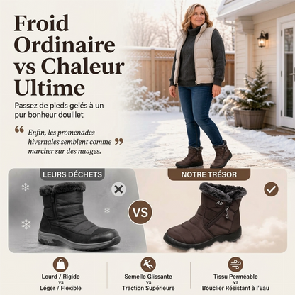 Bottes de neige d'hiver pour femme avec doublure moelleuse