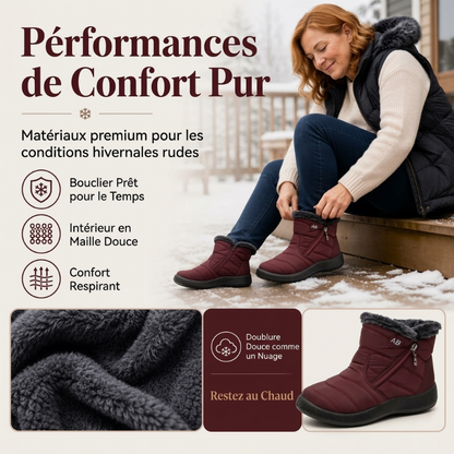 Bottes de neige d'hiver pour femme avec doublure moelleuse