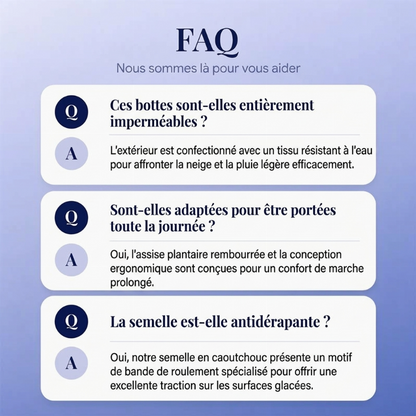 Bottes de neige d'hiver pour femme avec doublure moelleuse