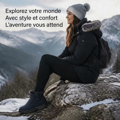 Bottes de neige d'hiver pour femme avec doublure moelleuse