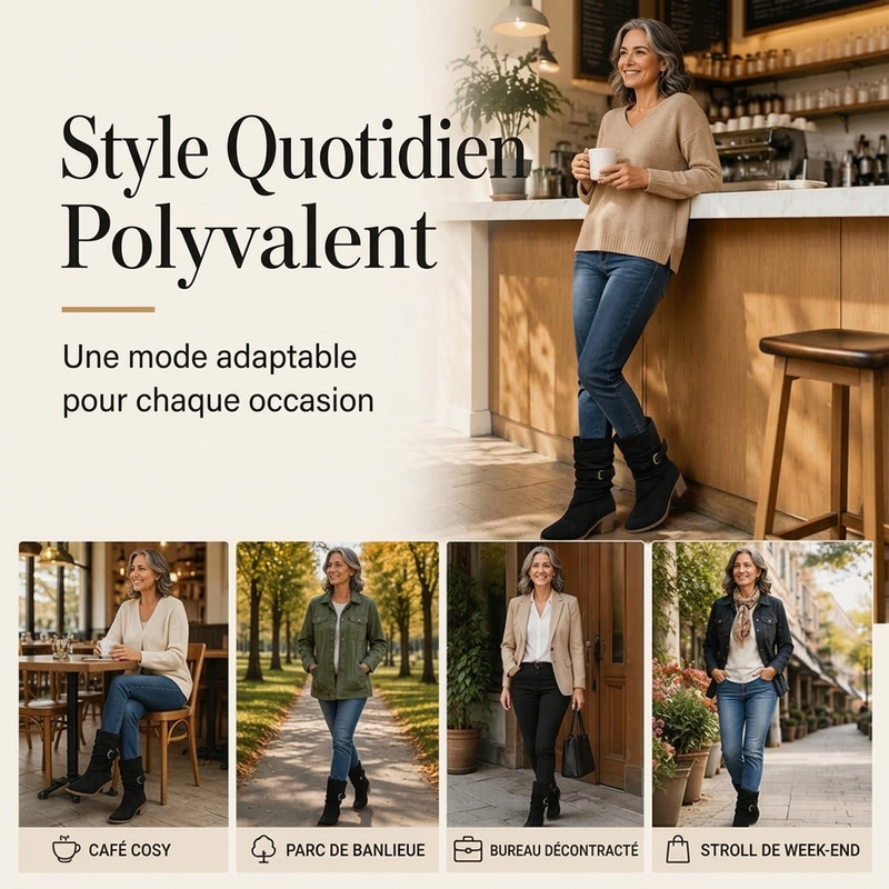 Bottes Slouchy Mi-Mollet à Bout Pointu pour Femme
