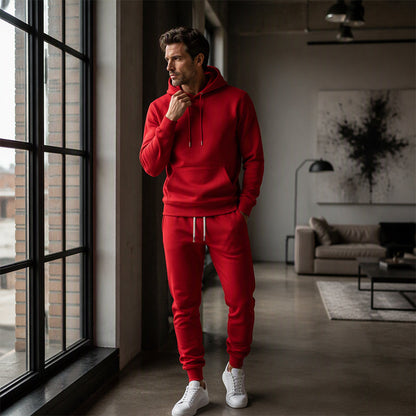 Ensemble 2 pièces à capuche et pantalon de survêtement décontractés pour homme