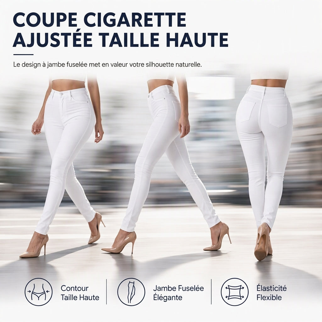 Pantalon crayon taille haute et ajusté pour femmes