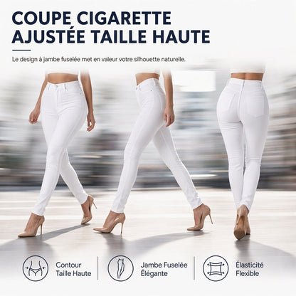 Pantalon crayon taille haute et ajusté pour femmes