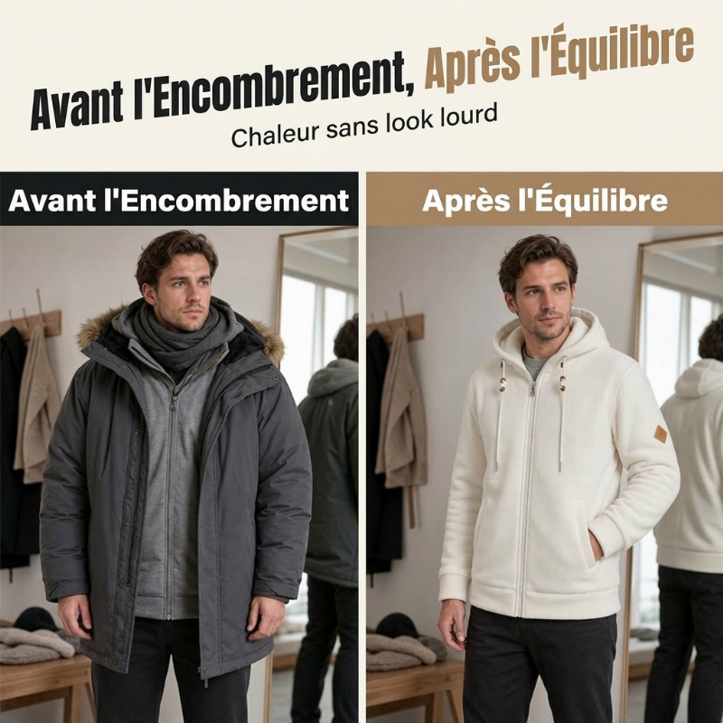 Hoodie Sherpa ultra-chaud unisexe