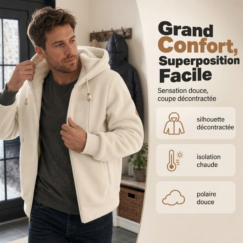 Hoodie Sherpa ultra-chaud unisexe