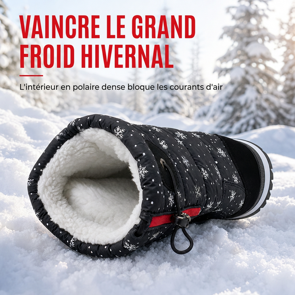 Bottes d'hiver hautes pour femme, bottines de neige imperméables et antidérapantes pour l'extérieur, à semelle épaisse et garnissage en peluche douce