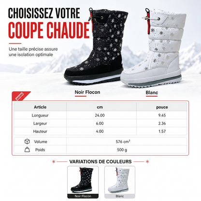 Bottes d'hiver hautes pour femme, bottines de neige imperméables et antidérapantes pour l'extérieur, à semelle épaisse et garnissage en peluche douce