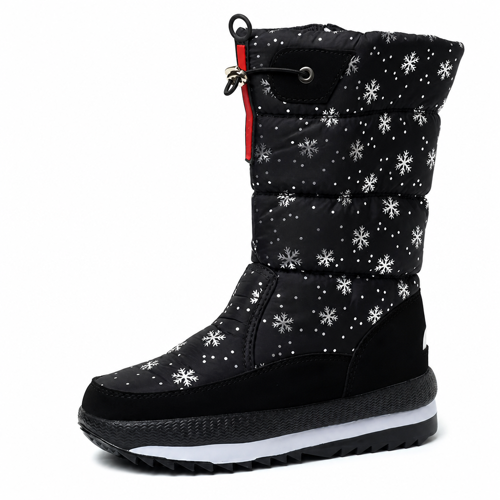 Bottes d'hiver hautes pour femme, bottines de neige imperméables et antidérapantes pour l'extérieur, à semelle épaisse et garnissage en peluche douce