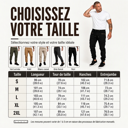 Pantalon cargo décontracté et ajusté pour homme