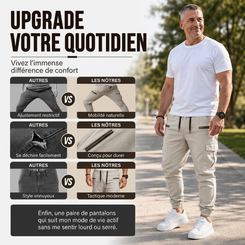 Pantalon cargo décontracté et ajusté pour homme