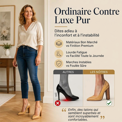 Escarpins femme à talons hairs épais et bout pointu élégants
