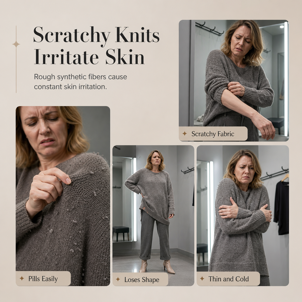 👜 -50 % sur toute la mode femme ! ✨ Ensemble 2 pièces en tricot épais pour femme - Pull et jupe bicolores automne-hiver