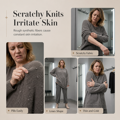 👜 -50 % sur toute la mode femme ! ✨ Ensemble 2 pièces en tricot épais pour femme - Pull et jupe bicolores automne-hiver