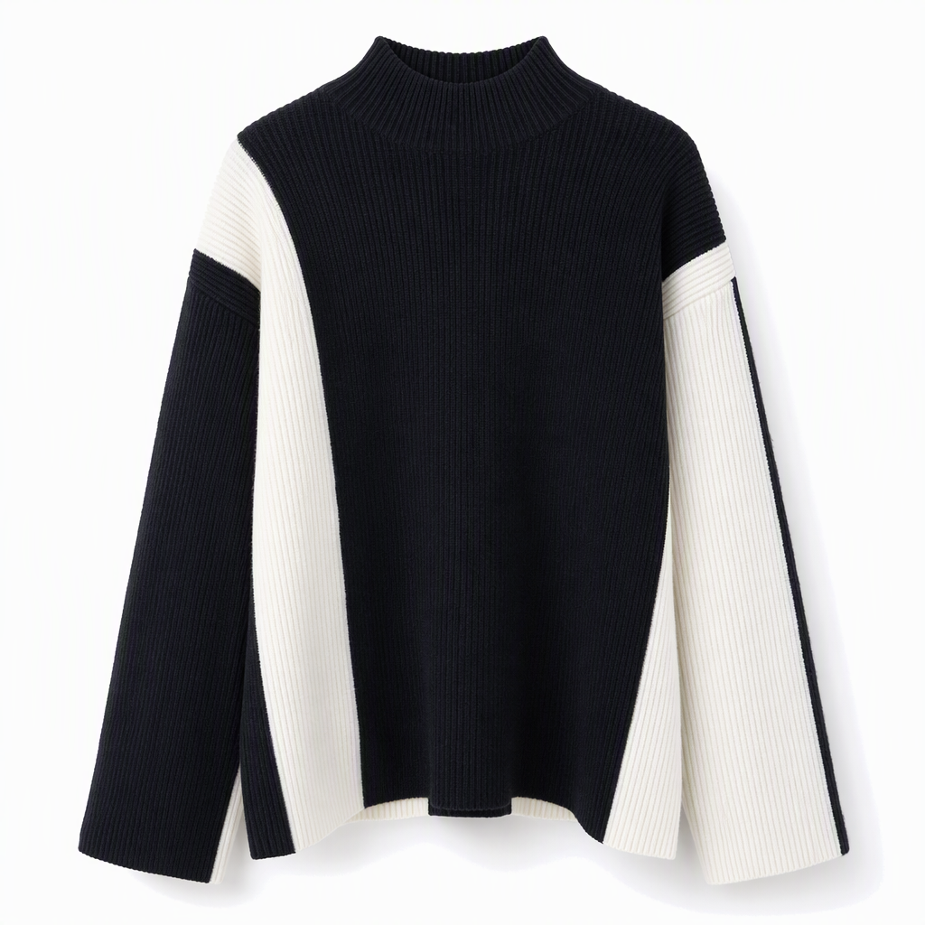 👜 -50 % sur toute la mode femme ! ✨ Ensemble 2 pièces en tricot épais pour femme - Pull et jupe bicolores automne-hiver