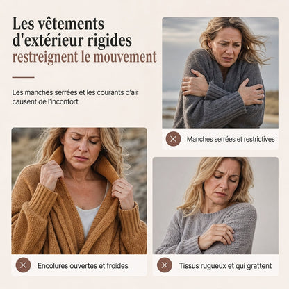 Cardigan en maille femme à manches chauve-souris oversized, avec col châle ouvert, pour l'automne et l'hiver