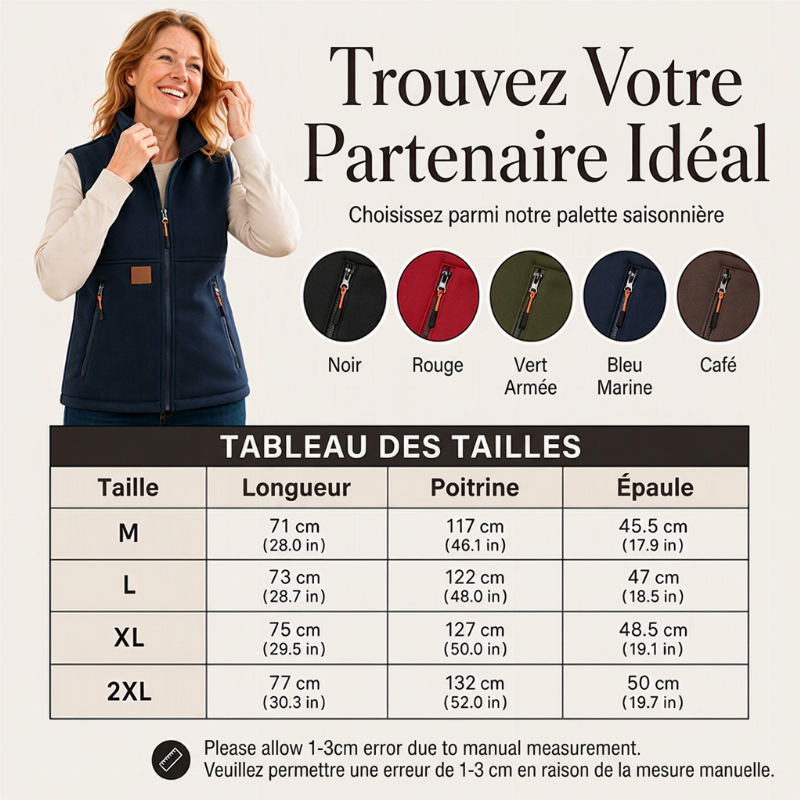 Gilet thermique d'hiver à col montant pour femme