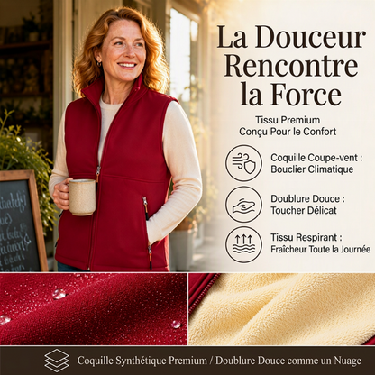 Gilet thermique d'hiver à col montant pour femme