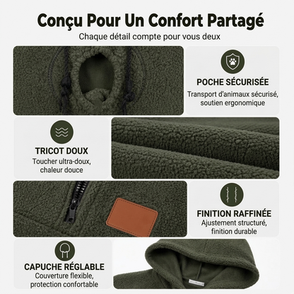👜 -50 % sur toute la mode femme ! ✨Sweat-shirt à capuche en peluche unisexe pour transporteur d'animaux