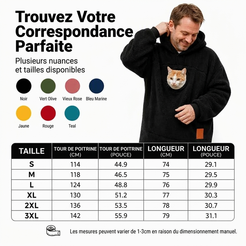 👜 -50 % sur toute la mode femme ! ✨Sweat-shirt à capuche en peluche unisexe pour transporteur d'animaux