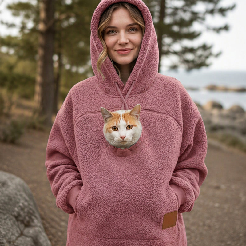 👜 -50 % sur toute la mode femme ! ✨Sweat-shirt à capuche en peluche unisexe pour transporteur d'animaux