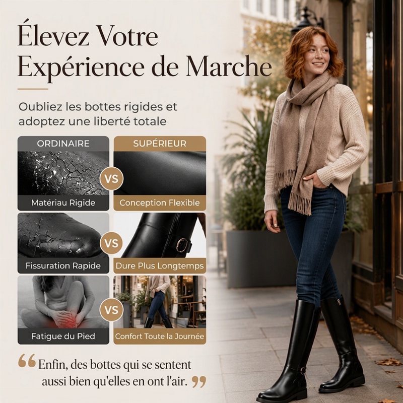 👜 -50 % sur toute la mode femme ! ✨Bottes hautes aux genoux pour femmes avec fermeture éclair latérale