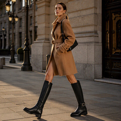 👜 -50 % sur toute la mode femme ! ✨Bottes hautes aux genoux pour femmes avec fermeture éclair latérale