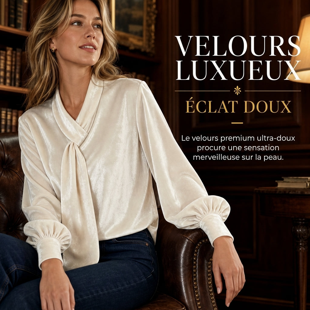 👜 -50 % sur toute la mode femme ! ✨T-shirt en velours à manches longues pour femme avec design à ruban