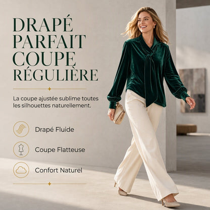 👜 -50 % sur toute la mode femme ! ✨T-shirt en velours à manches longues pour femme avec design à ruban