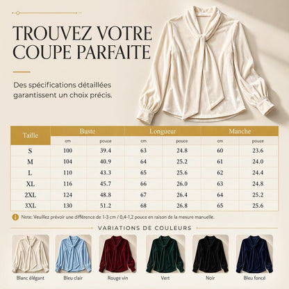👜 -50 % sur toute la mode femme ! ✨T-shirt en velours à manches longues pour femme avec design à ruban