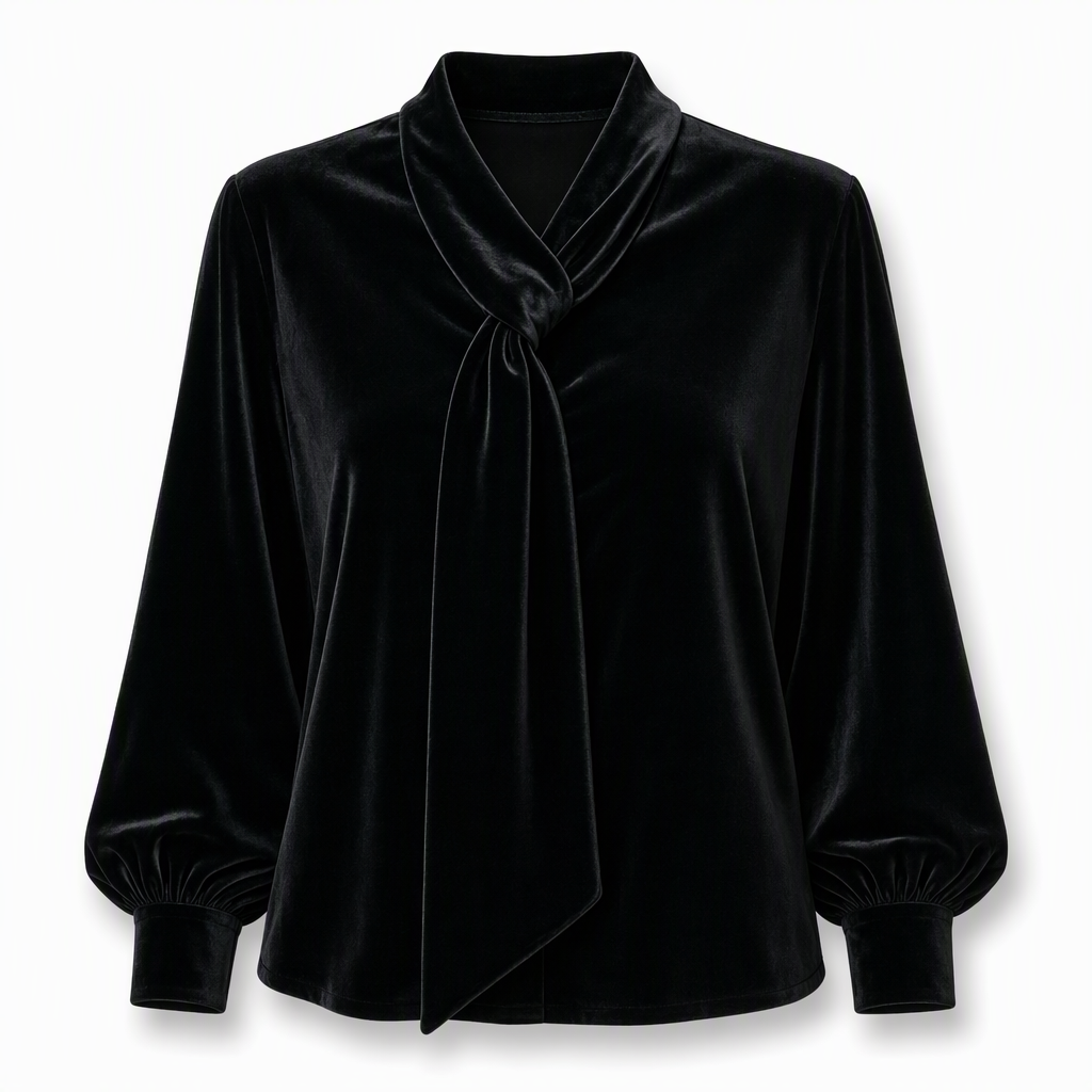 👜 -50 % sur toute la mode femme ! ✨T-shirt en velours à manches longues pour femme avec design à ruban