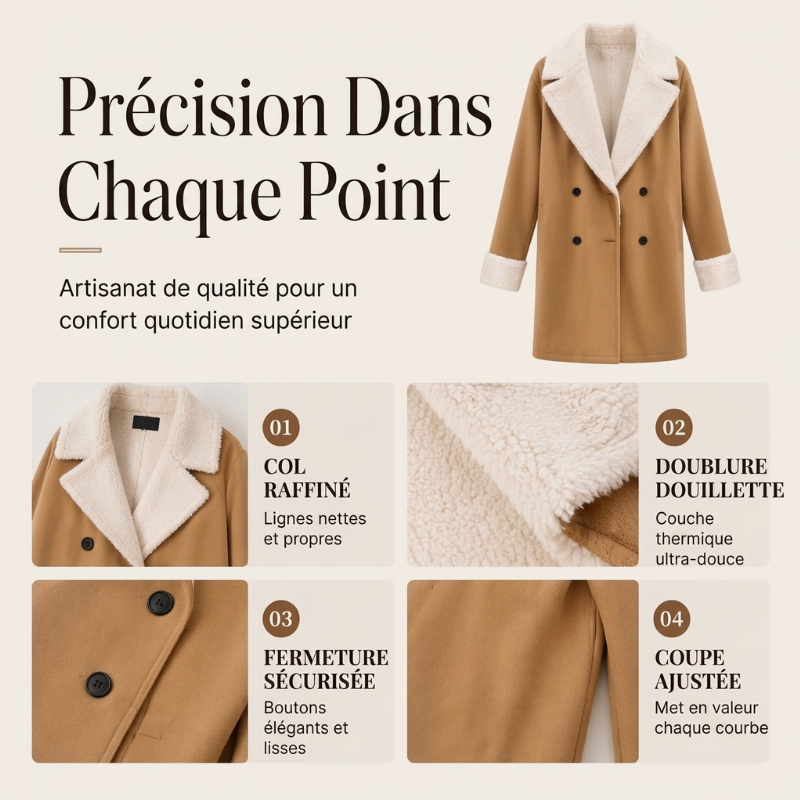 👜 -50 % sur toute la mode femme ! ✨Manteau en laine élégant d'hiver pour femmes