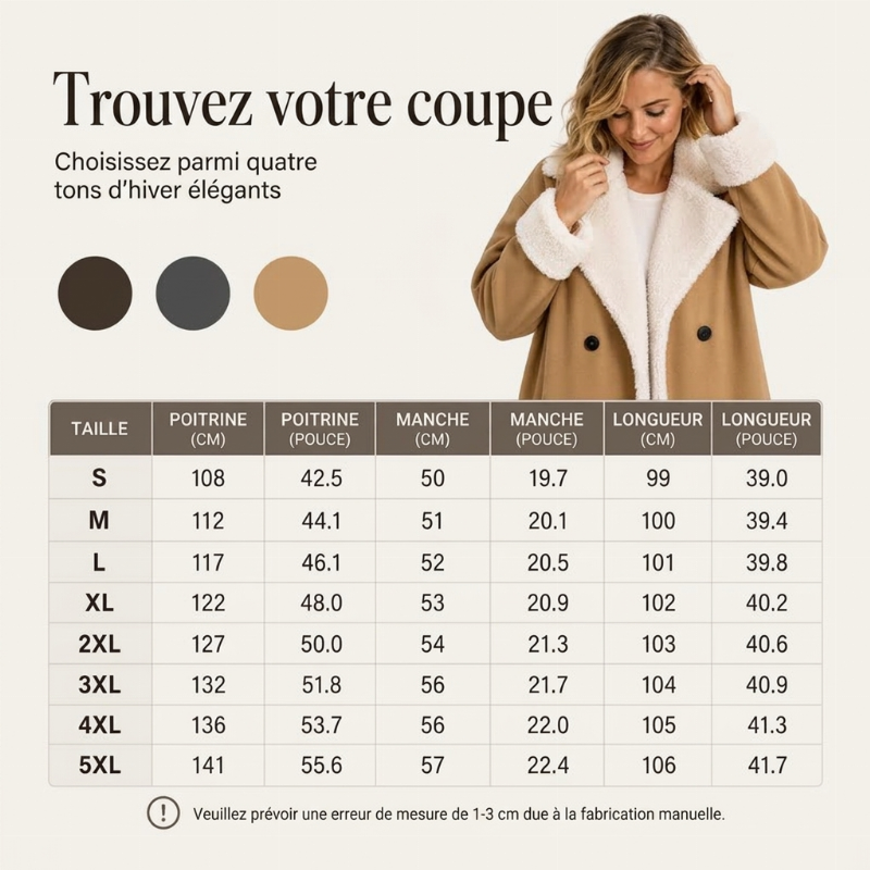 👜 -50 % sur toute la mode femme ! ✨Manteau en laine élégant d'hiver pour femmes