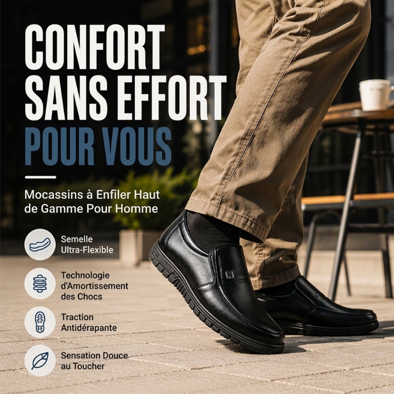 Chaussures habillées décontractées pour hommes, légères et à enfiler