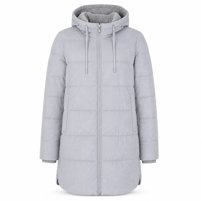 👜 -50 % sur toute la mode femme ! ✨Manteau matelé long à capuche et coupe slim, couleur unie, avec poches pour l'hiver