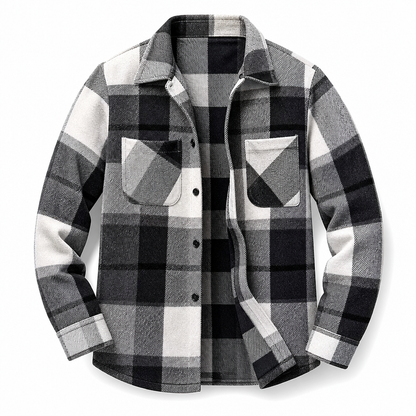 Chemise casual à carreaux en flanelle pour homme