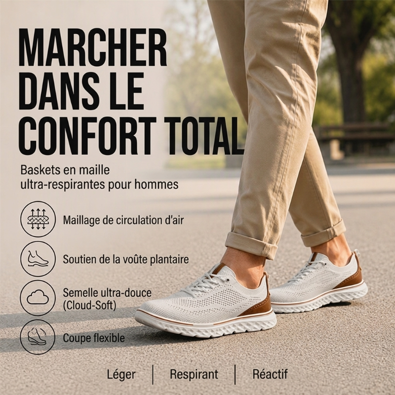 Chaussures de running décontractées, légères et respirantes pour hommes