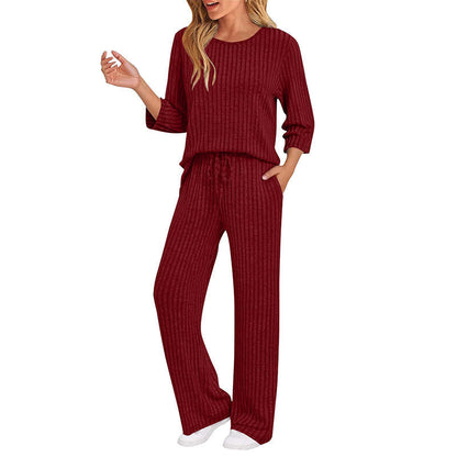 🔥DERNIER JOUR DE SOLDE : -70%👍✨Ensemble féminin 2026 style britannique : haut en maille côtelée et pantalon droit