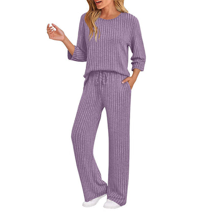 🔥DERNIER JOUR DE SOLDE : -70%👍✨Ensemble féminin 2026 style britannique : haut en maille côtelée et pantalon droit