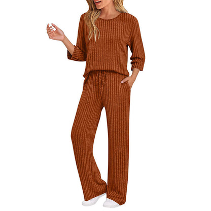 🔥DERNIER JOUR DE SOLDE : -70%👍✨Ensemble féminin 2026 style britannique : haut en maille côtelée et pantalon droit