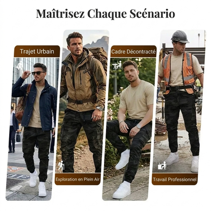 Pantalon de travail décontracté à motif camouflage